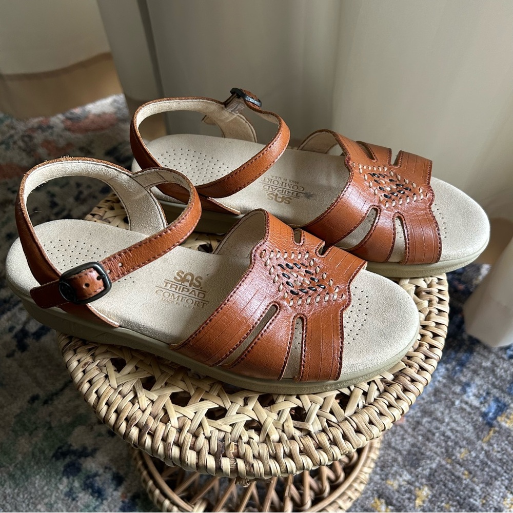 SAS Tan Leather Sandals